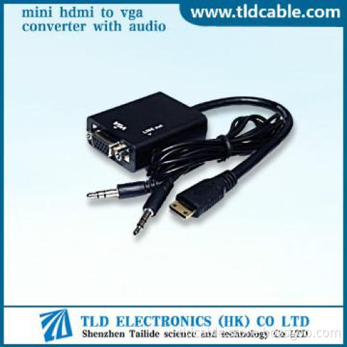 High Speed Mini HDMI Male to VGA Female with Audio